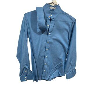 Essex Signature Collection Blue Long Staple Cotton Shirt Size 38  LG DH4